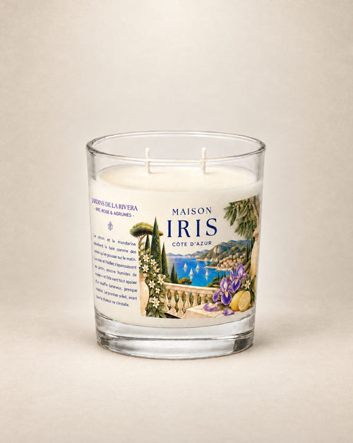 Bougie parfumée 220 g Maison Iris « Jardins de la Riviera » — Iris, Rose & Agrumes