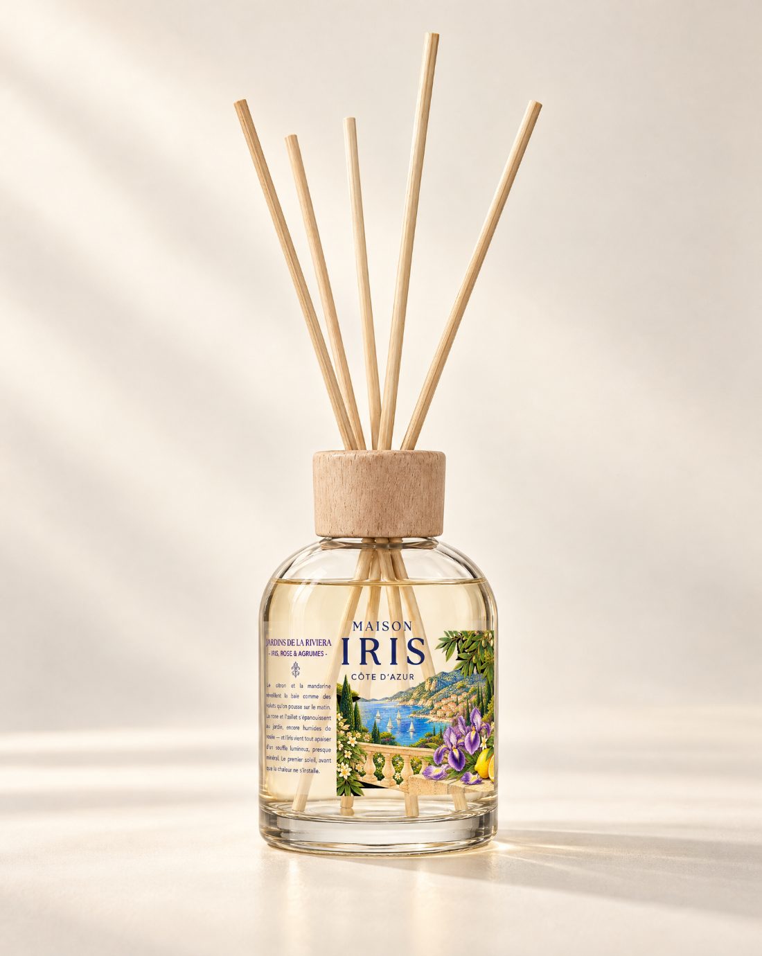 Diffuseur à bâtons 250 ml Maison Iris « Jardins de la Riviera » — Iris, Rose & Agrumes